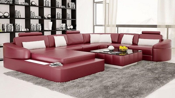 những mẫu sofa đẹp sử dụng da thật