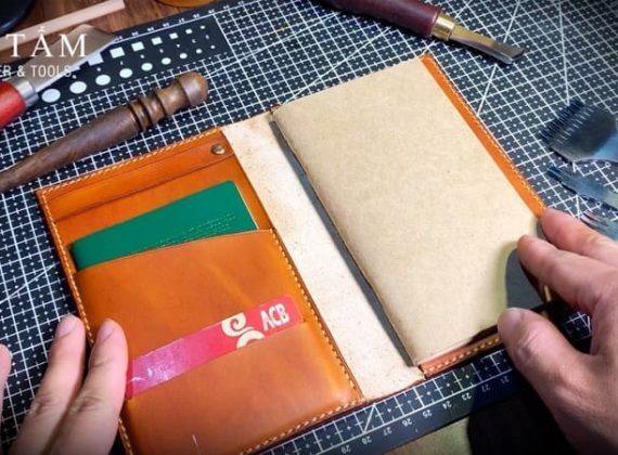 Hướng dẫn làm bìa sổ da thật handmade